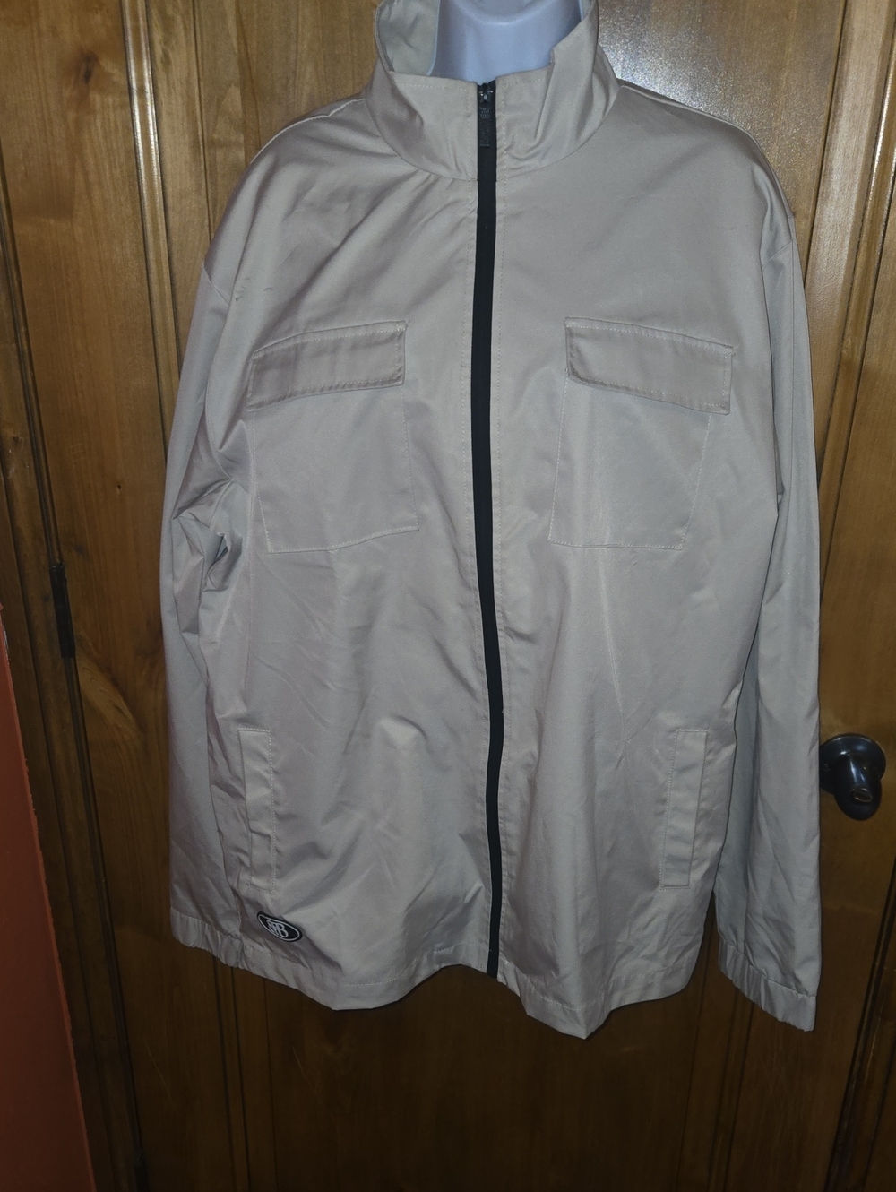 Light Beige Men's Zip-Front Jacket